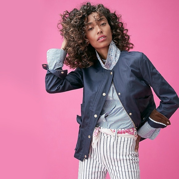 J. Crew Navy Blue Barn Jacket™ with Liberty® floral print - Picture 8 of 12